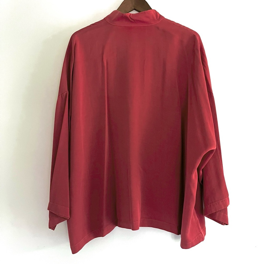 Bryn Walker 100% Tencel Collarless Jacket Terracotta M - Picture 3 of 7